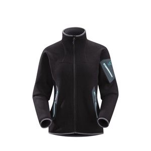 Arc’teryx Covert Cardigan Fleece Jacket in Xs Black with Ice Blue Accents